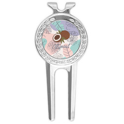 Coconut and Leaves Golf Divot Tool & Ball Marker (Personalized)