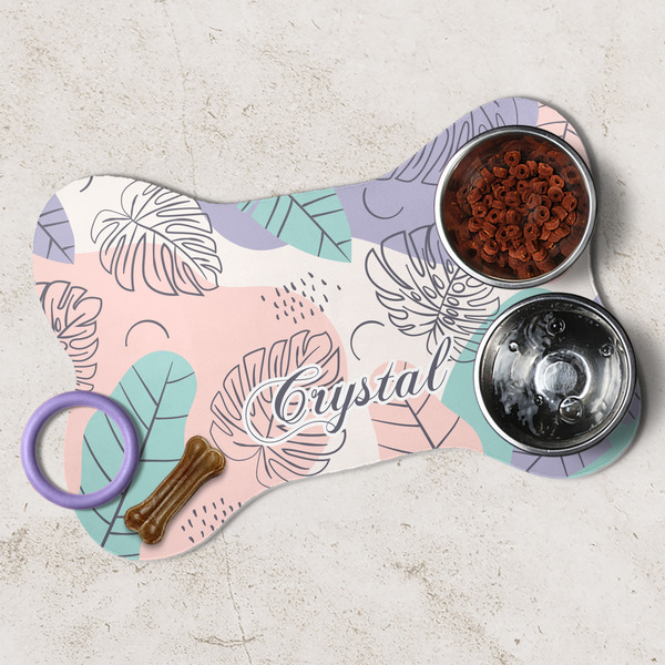 Coconut and Leaves Dog Bone Shaped Mat Lifestyle