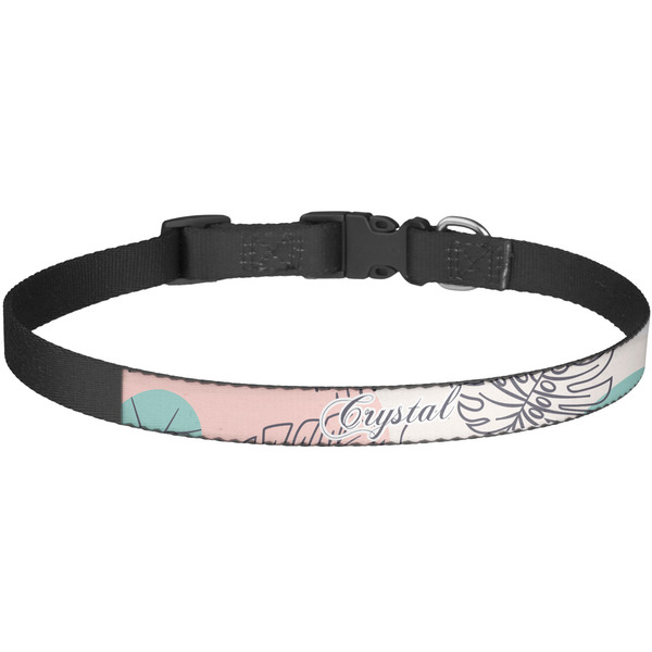 Custom Coconut and Leaves Dog Collar - Large (Personalized)