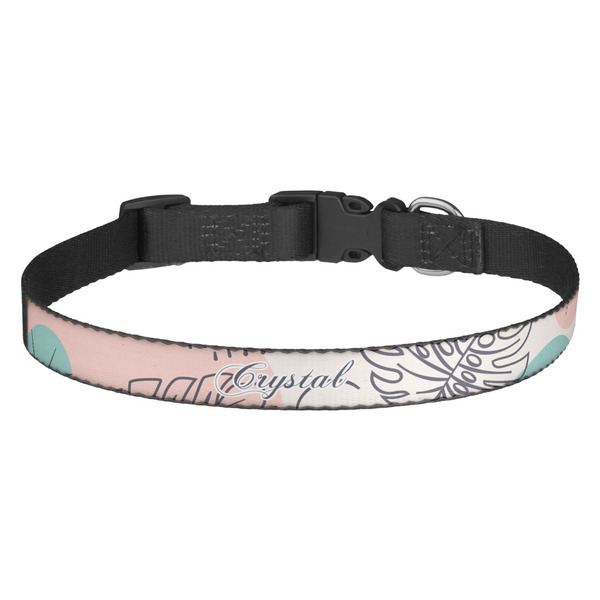 Custom Coconut and Leaves Dog Collar (Personalized)