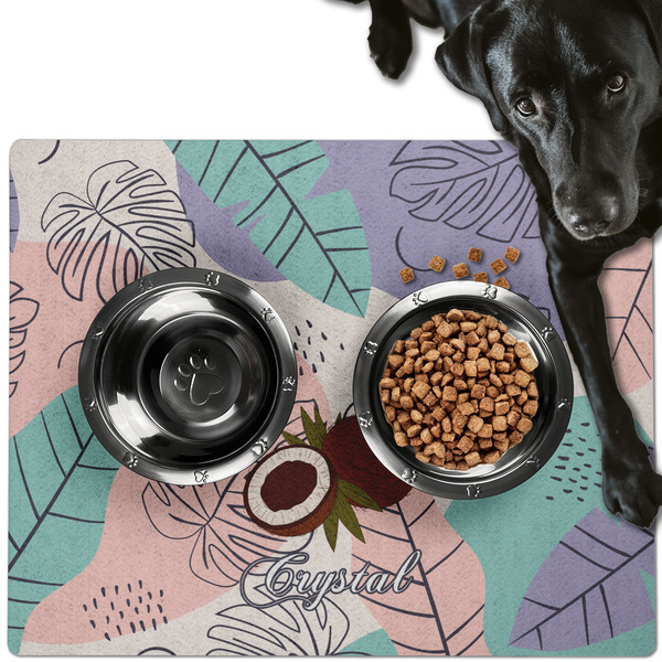 Coconut and Leaves Dog Food Mat - Large LIFESTYLE
