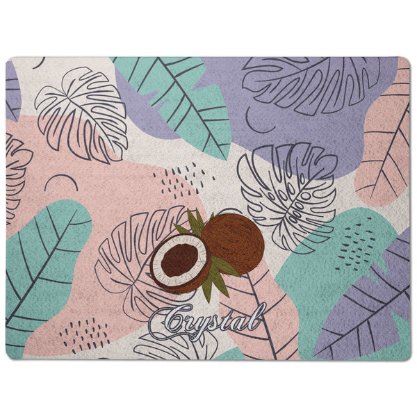 Coconut and Leaves Dog Food Mat - Medium without bowls