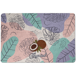 Coconut and Leaves Dog Food Mat w/ Name or Text