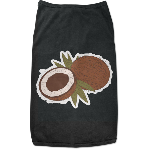 Custom Coconut and Leaves Black Pet Shirt - L