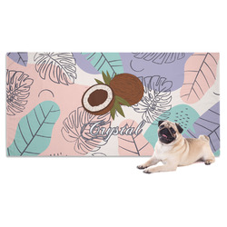 Coconut and Leaves Dog Towel w/ Name or Text