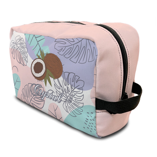 Custom Coconut and Leaves Toiletry Bag / Dopp Kit (Personalized)