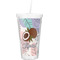 Coconut and Leaves Double Wall Tumbler with Straw (Personalized)