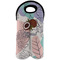 Coconut and Leaves Wine Tote Bag (2 Bottles) w/ Name or Text