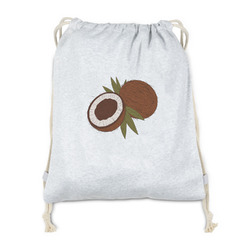 Coconut and Leaves Drawstring Backpack - Sweatshirt Fleece - Double Sided (Personalized)