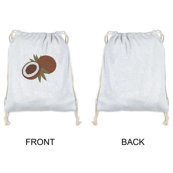 Coconut and Leaves Drawstring Backpacks - Sweatshirt Fleece - Single Sided - APPROVAL