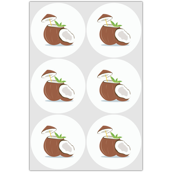 Coconut and Leaves Drink Topper - Large - Set of 6