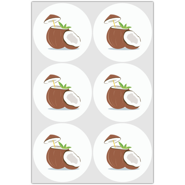 Coconut and Leaves Drink Topper - XLarge - Set of 6