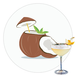 Coconut and Leaves Printed Drink Topper - 3.5"