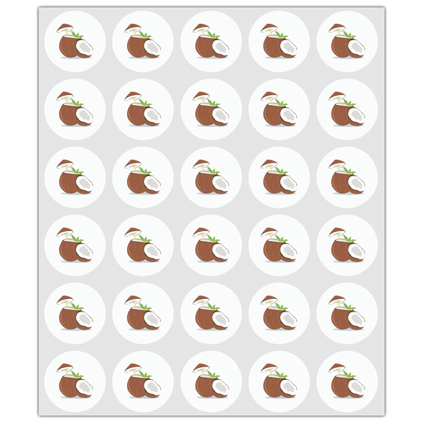 Coconut and Leaves Drink Topper - XSmall - Set of 30