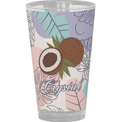 Coconut and Leaves Pint Glass - Full Color (Personalized)