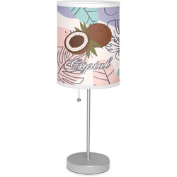 Coconut and Leaves 7" Drum Lamp with Shade Polyester (Personalized)