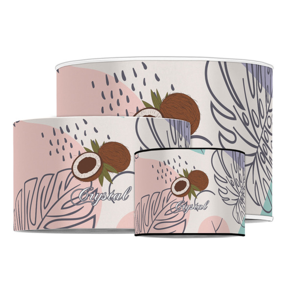 Coconut and Leaves Drum Lampshades - MAIN