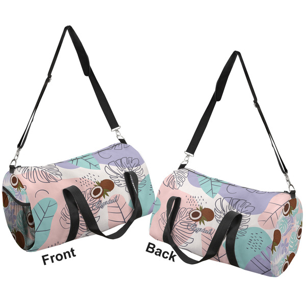 Coconut and Leaves Duffle bag small front and back sides