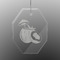 Coconut and Leaves Engraved Glass Ornament - Octagon