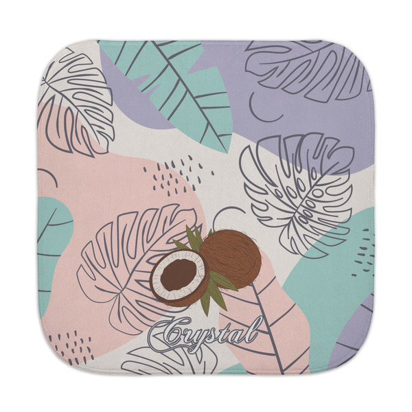 Custom Coconut and Leaves Face Towel w/ Name or Text