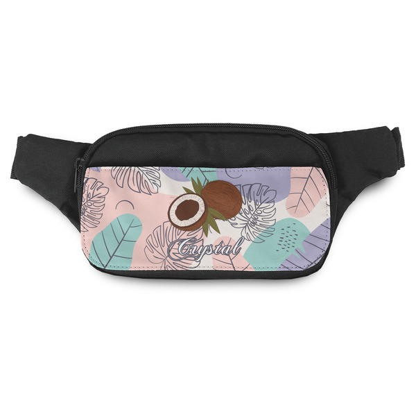 Custom Coconut and Leaves Fanny Pack - Modern Style (Personalized)