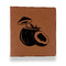 Coconut and Leaves Leather Binder - 1" - Rawhide - Front View
