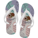 Coconut and Leaves Flip Flops - XSmall w/ Name or Text