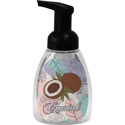 Coconut and Leaves Foam Soap Bottle - Black (Personalized)