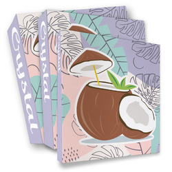 Coconut and Leaves 3 Ring Binder - Full Wrap (Personalized)