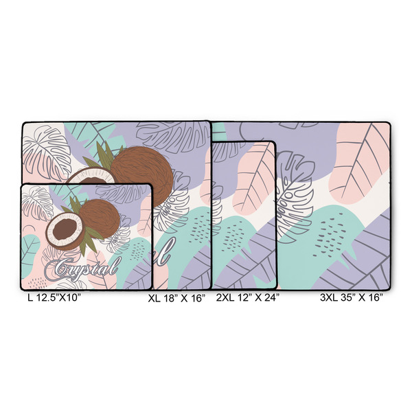 Coconut and Leaves Gaming Mats - SIZE CHART