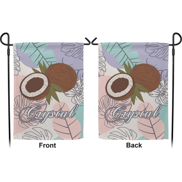 Coconut and Leaves Garden Flag - Double Sided Front and Back