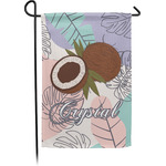 Coconut and Leaves Small Garden Flag - Double Sided w/ Name or Text