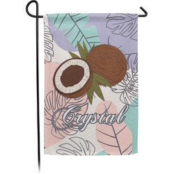 Coconut and Leaves Small Garden Flag - Double Sided w/ Name or Text