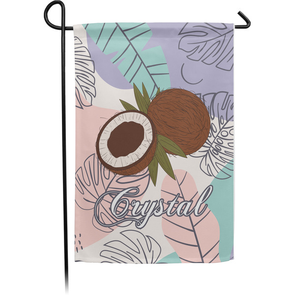 Custom Coconut and Leaves Garden Flag (Personalized)