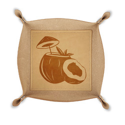 Coconut and Leaves Genuine Leather Dice Tray
