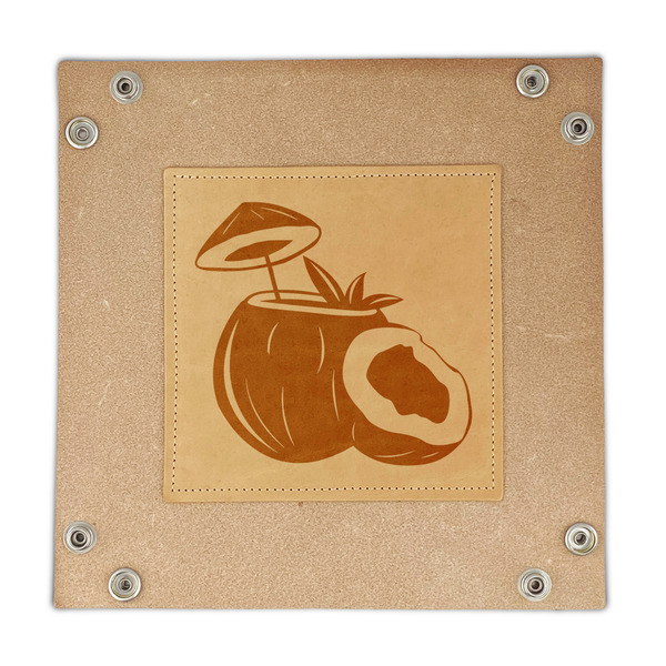 Coconut and Leaves Genuine Leather Valet Trays - FRONT