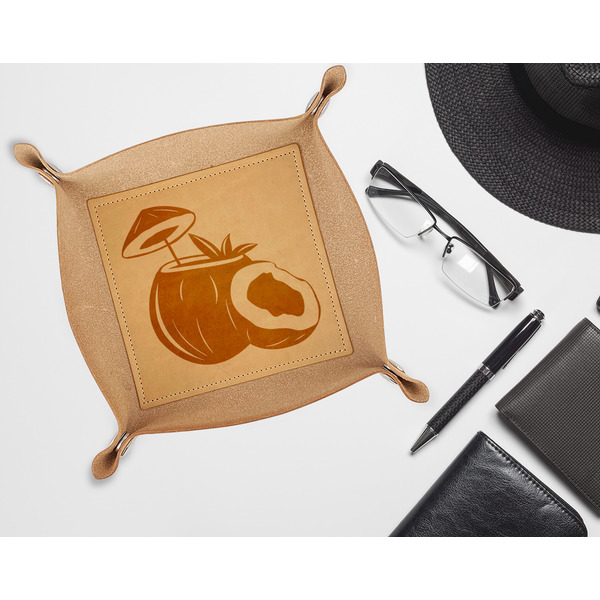Coconut and Leaves Genuine Leather Valet Trays - LIFESTYLE