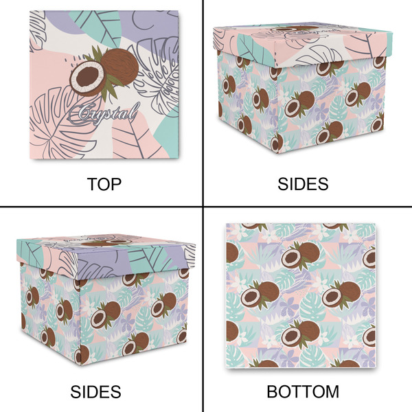 Coconut and Leaves Gift Boxes with Lid - Canvas Wrapped - Medium - Approval