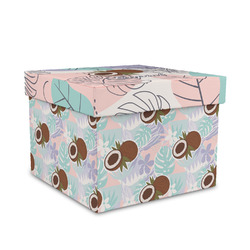 Coconut and Leaves Gift Box with Lid - Canvas Wrapped - Medium (Personalized)