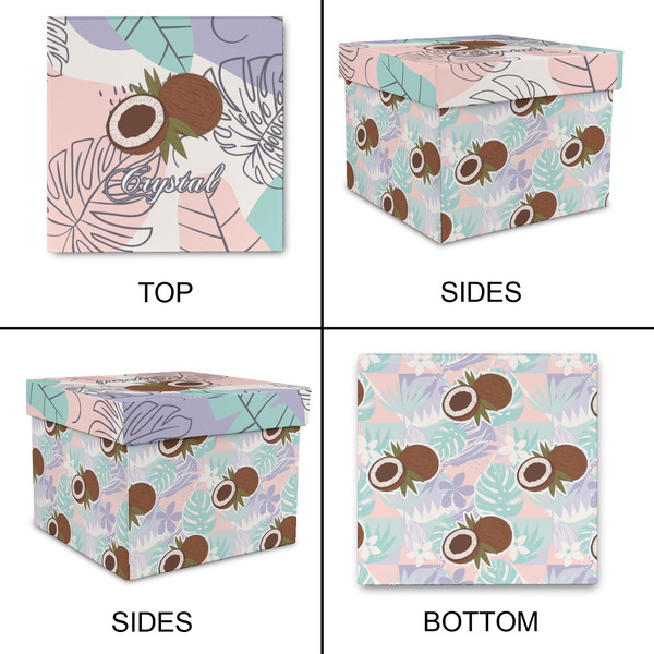 Coconut and Leaves Gift Boxes with Lid - Canvas Wrapped - Small - Approval