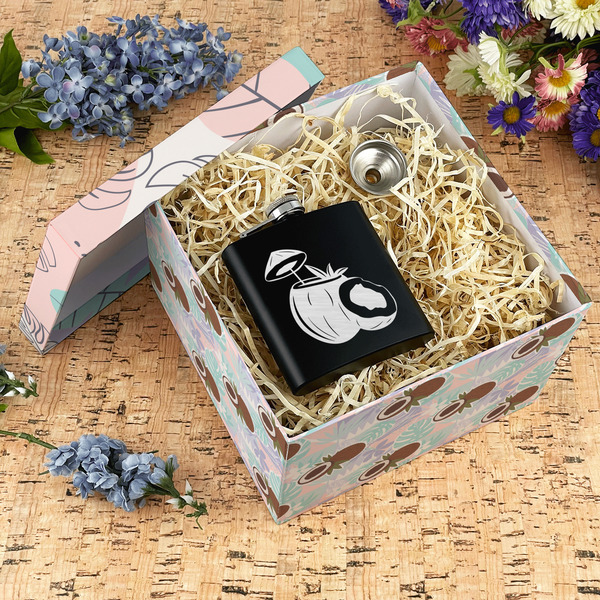 Coconut and Leaves Gift Boxes with Lid - Canvas Wrapped - X-Large - In Context