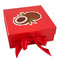 Coconut and Leaves Gift Boxes with Magnetic Lid - Red - Front
