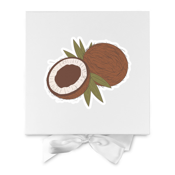 Coconut and Leaves Gift Boxes with Magnetic Lid - White - Approval