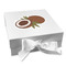 Coconut and Leaves Gift Boxes with Magnetic Lid - White - Front