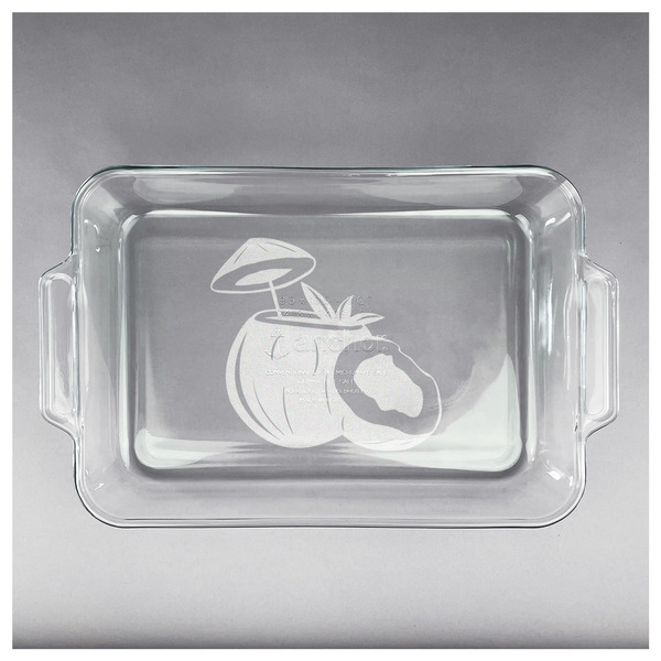 Coconut and Leaves Glass Baking Dish - APPROVAL (13x9)