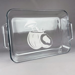 Coconut and Leaves Glass Baking and Cake Dish