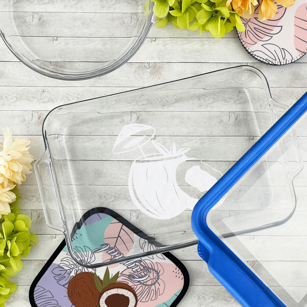 Coconut and Leaves Glass Baking Dish - LIFESTYLE (13x9)