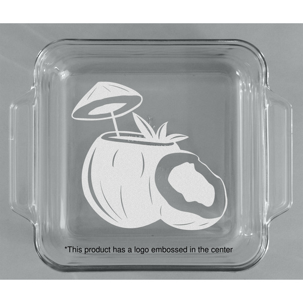 Coconut and Leaves Glass Cake Dish - APPROVAL (8x8)