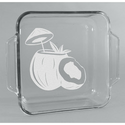 Coconut and Leaves Glass Cake Dish - 8in x 8in