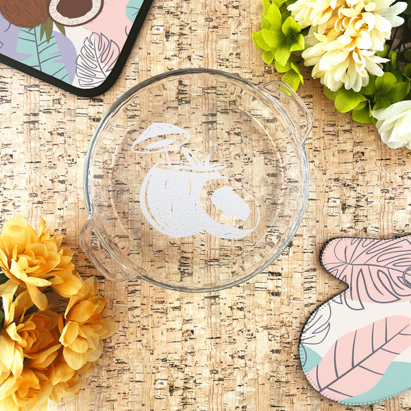 Coconut and Leaves Glass Pie Dish - LIFESTYLE